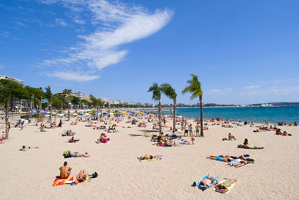 Strand am Boulevard de la Croisette in Cannes